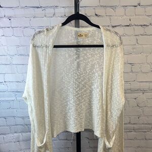 Hollister Cream Open-Front Cardigan